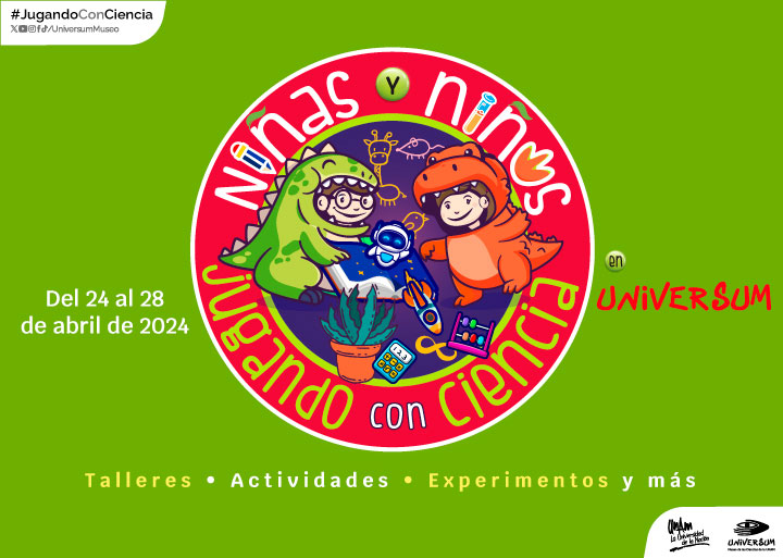 Niñas y Niños jugando con ciencia en Universum 2024
